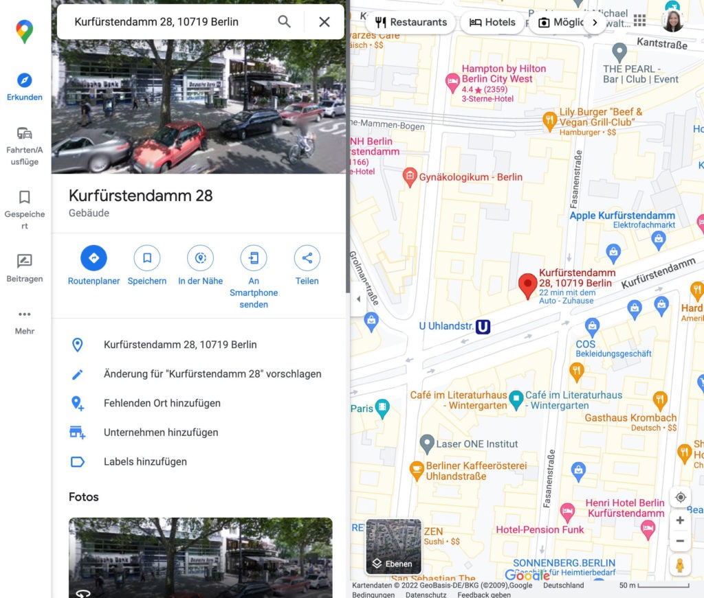 Standort auf Google Maps ansehen