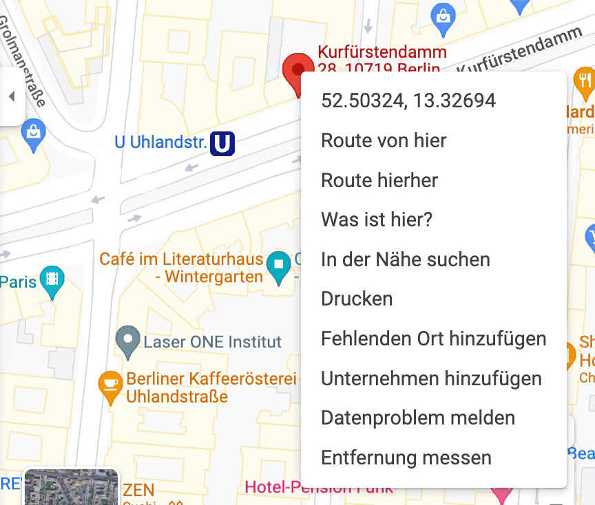 Koordinaten auf Google Maps ermitteln